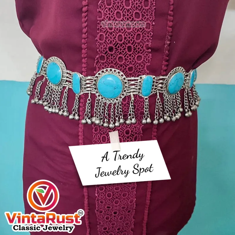 Turquoise Stone Belt, Afghan Tribal Belly Dance Belt