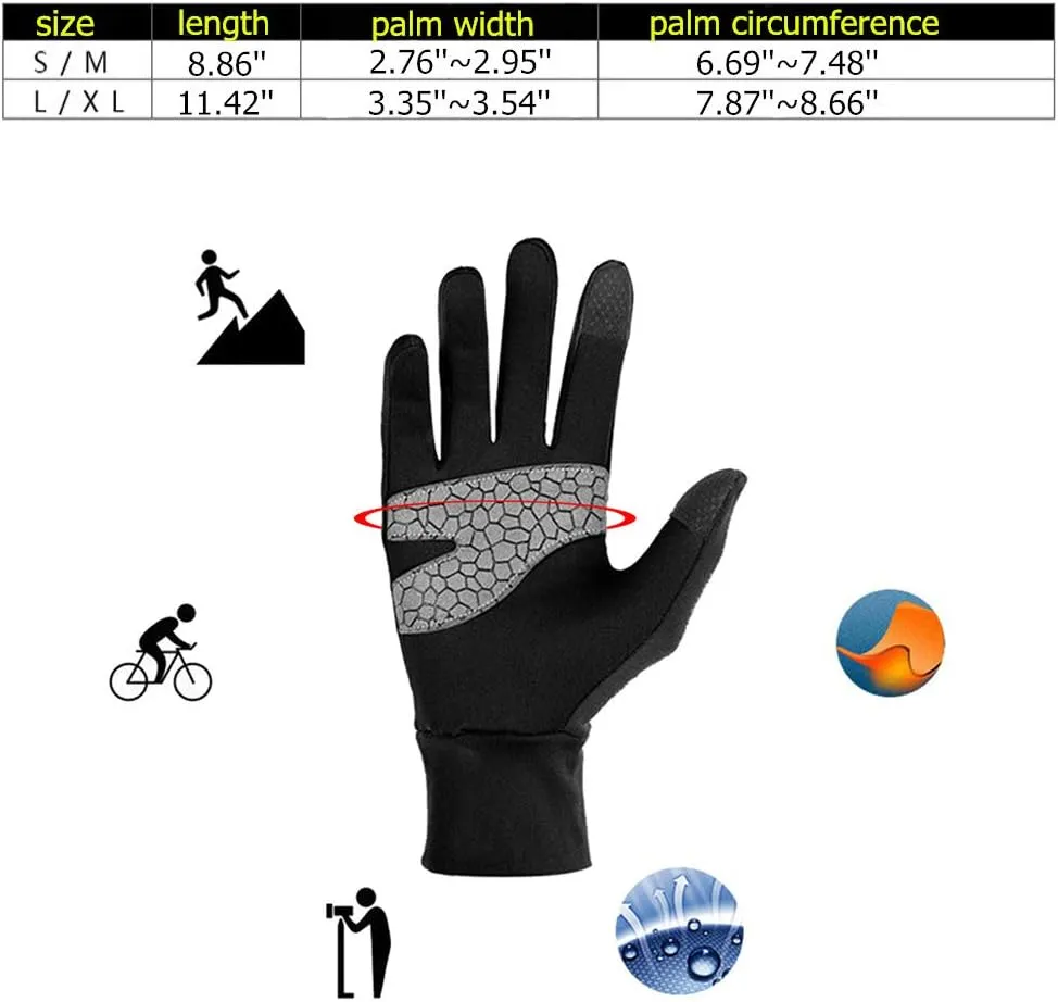 UPANBIKE Winter Cold Weather Gloves Touch Screen Anti-Skid Windproof Warmer Hand Gloves for Men Women Skiing Cycling Running Climbing Hiking Cmaping Outdoor Sports