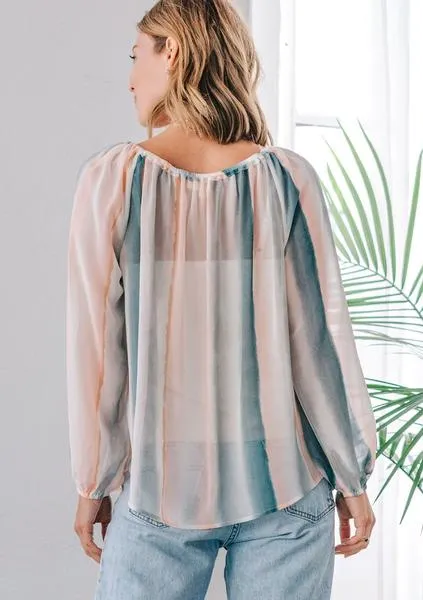 Watercolor Boho Blouse