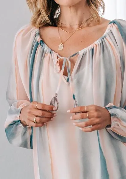 Watercolor Boho Blouse