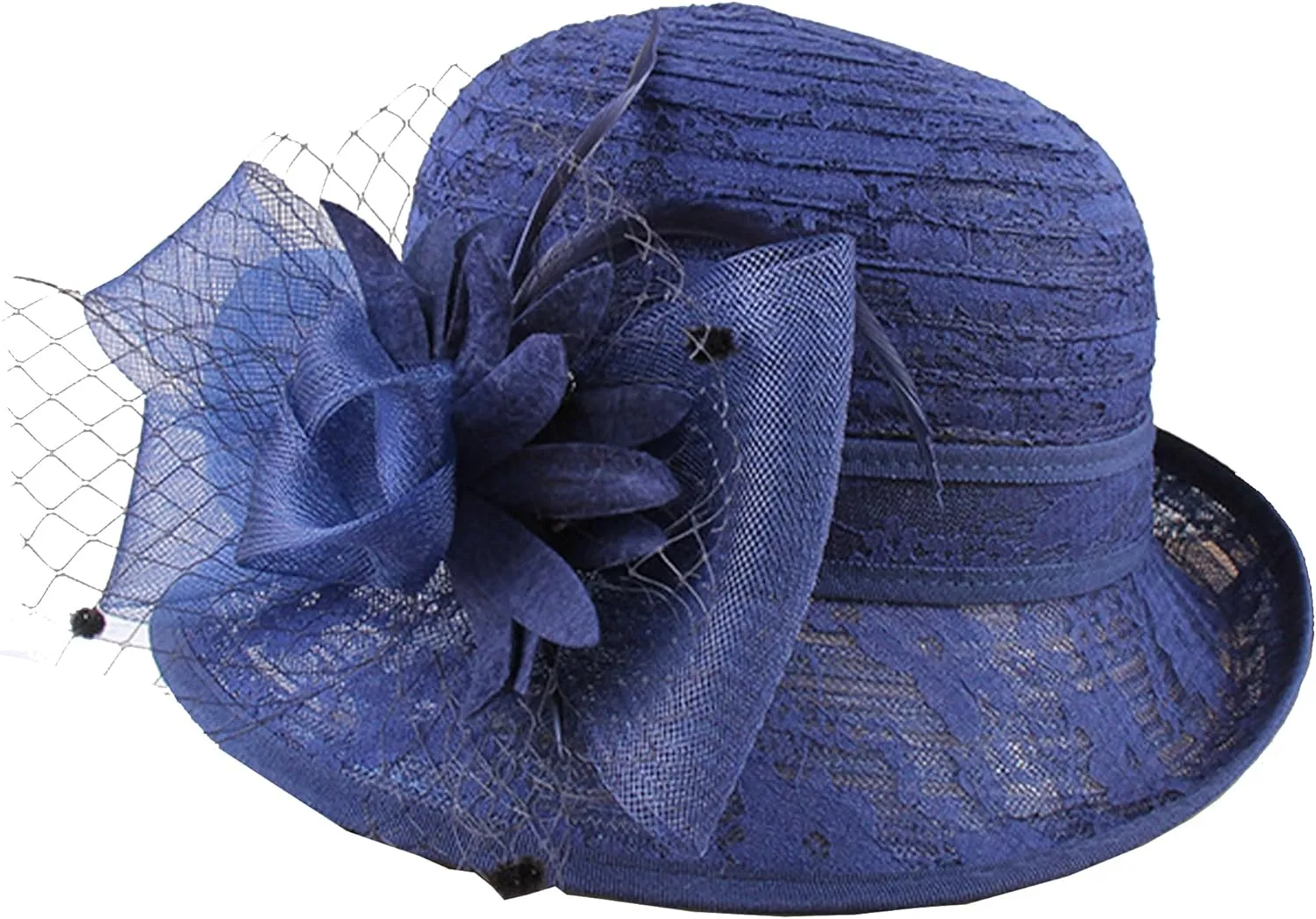 Women Organza-Veil Luncheon Spring-Hat - Kentucky Fascinator Hat Derby Cocktail Tea Party Hat