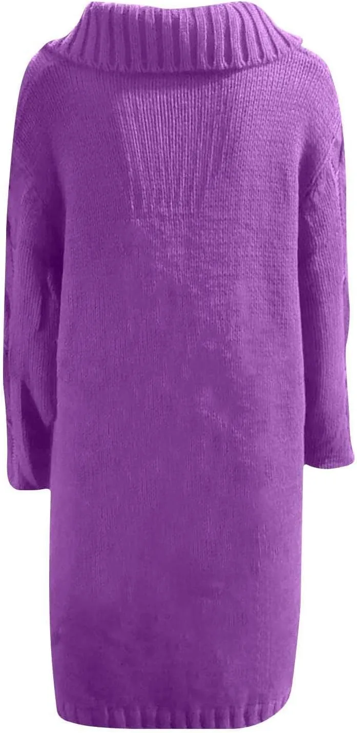 Women's Cardigans Button-Down Long Sleeve Oversized Knit Outerwear Plus Size Casual Soft Lapel Open Front Sweater