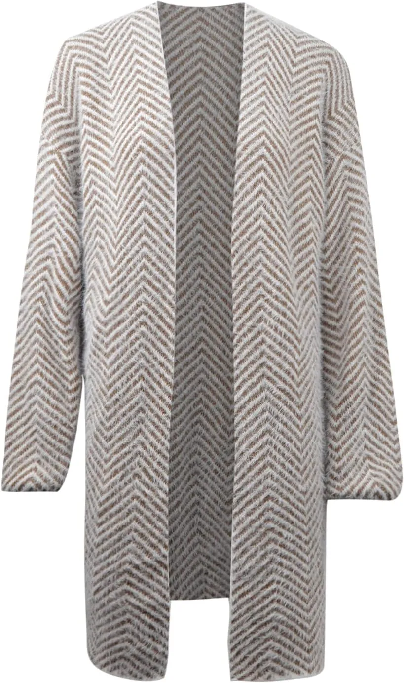 Women's Long Sleeve Soft Chunky Knit Cardigan Sweater Fashion Slouchy Long Loose Open Front Cardigans Outwear Coat