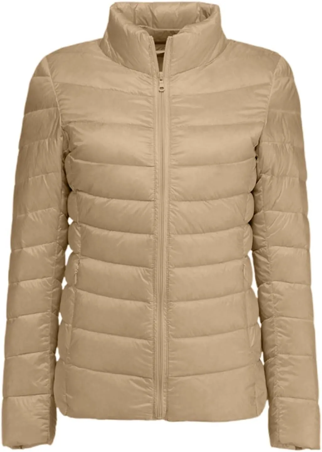 Women's Puffer Jacket Packable Quilted Lightweight Down Parka Plus Size Cropped Puffy Jacket Light Coat With Hood