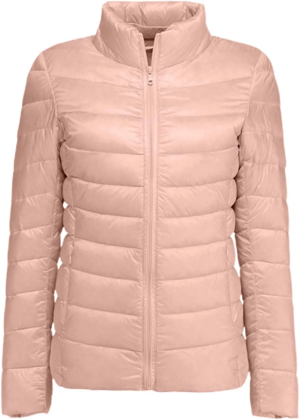Women's Puffer Jacket Packable Quilted Lightweight Down Parka Plus Size Cropped Puffy Jacket Light Coat With Hood