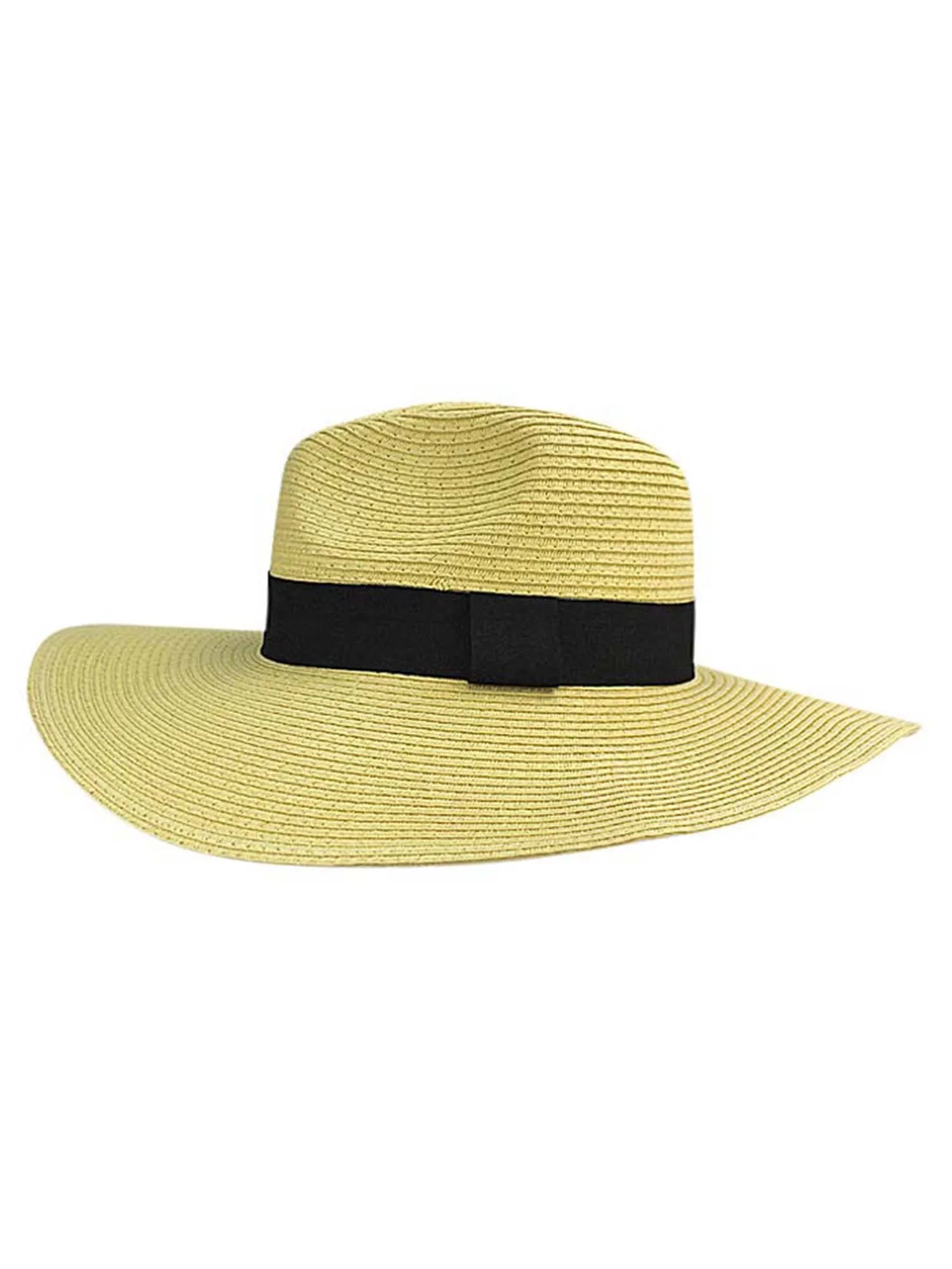 Woven Straw Wide Brim Panama Style Sun Hat