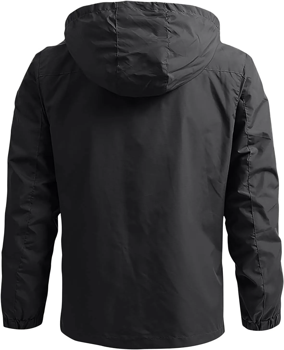 Xiaojmake Rain Coat For Men Lightweight Snow Ski Jacket Waterproof Hooded Windbreaker Full Zip Quilted Fall Light Jacket