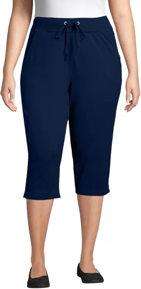 YOLAI Women's Yoga Capri Pants Casual Straight Leg Sweatpants Drawstring Cropped Trousers with Pockets