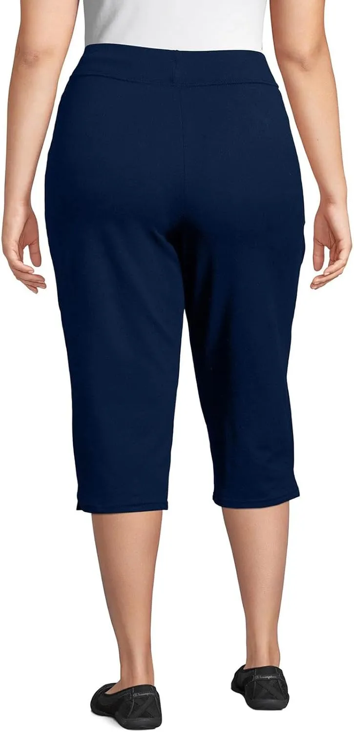 YOLAI Women's Yoga Capri Pants Casual Straight Leg Sweatpants Drawstring Cropped Trousers with Pockets