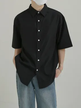 Zhou Solid Color Thin Breathable Short Sleeve Shirt